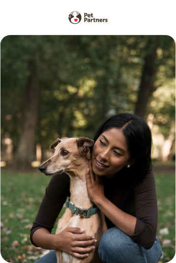 image of a woman hugging a dog from behind