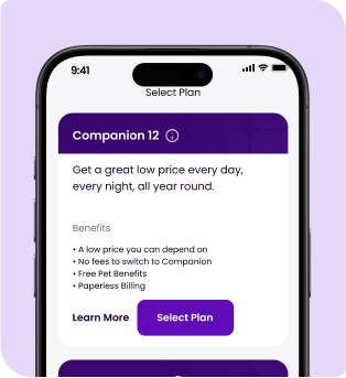 image of phone screen with detailed list of benefits for registering for pet benefits